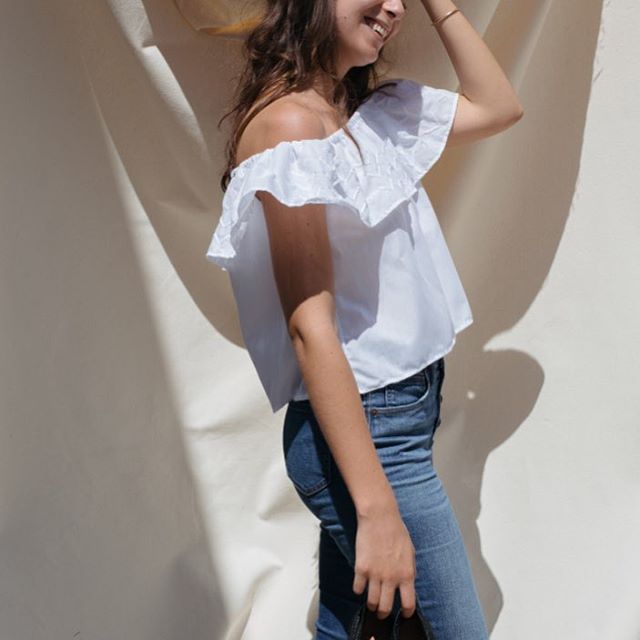 Our studio manager, Dain is a babe ❤️ Limited edition Córdoba Tops in the shop💫Cotton Poplin with embroidered ruffle💕 #madeinmexico